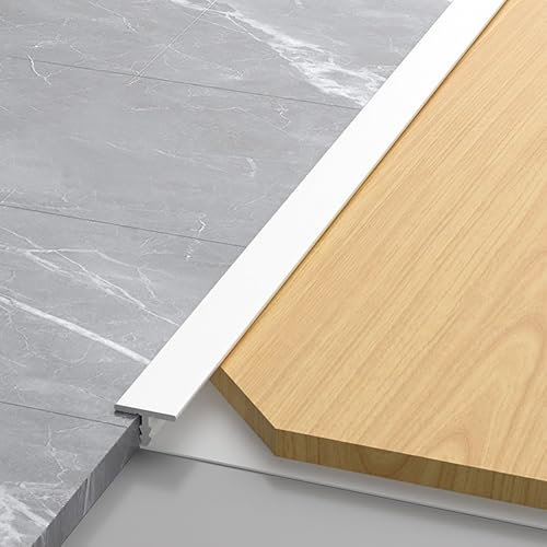 Raouoae T-Profil Übergangsprofil Für Bodenbeläge Floor Transition Strips 3 Stück 100cm Metallstreifen Perfekter Höhenausgleich Für Laminat, Parkett Und Vinyl(Weiß,Breite: 8mm)