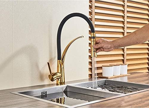 Kitchen Taps Golden Pull Down Kitchen Sink Faucet Black Pipe Bathroom Kitchen Sink Tap Swivel Spout Hot Cold Water Mixer Faucet Deck Mounted