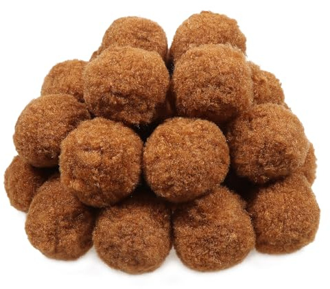 TOAOB 30 Stück 5 cm Kaffeefarbe Pompons zum Basteln Groß Pom Poms | Bälle Kunst Bommel für Dekorieren, Verzieren Nähen DIY Lustige Kreativen Handwerk