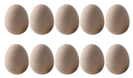 MagiDeal 10 Stück Ostereier aus Pappmaché, Bastelzubehör zum Zeichnen, lustige befüllbare Ostereier als Füller für Geschenktüten, Mädchen, Jungen, Kinder