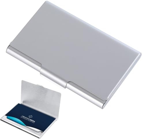 OUDQFCJ Étui pour Cartes de Visite, Étuis pour Cartes de Visite en Acier Inoxydable, Porte-Cartes de Visite Super léger, Classeur Carte de Visite pour Hommes et Femmes