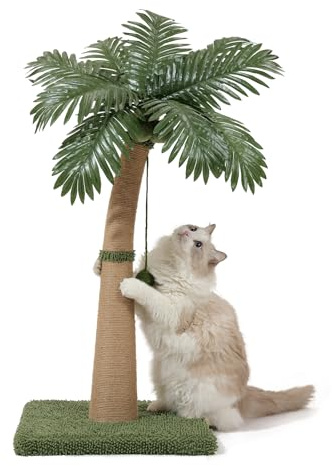 Furlogy Tiragraffi per Gatti da 92 cm – Design Curvo con 3 Palline Interattive, Colonna in Sisal Naturale per Gatti da Interno, Modulare e Componibile, Cat Scratching Post (Stile B)
