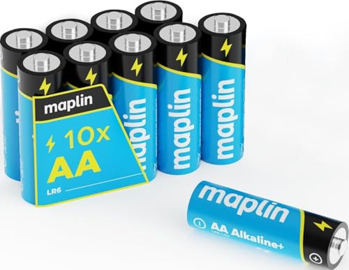 Maplin 10x AA LR6 1.5V Alkaline Batteries 10 Year Shelf Life High Performance