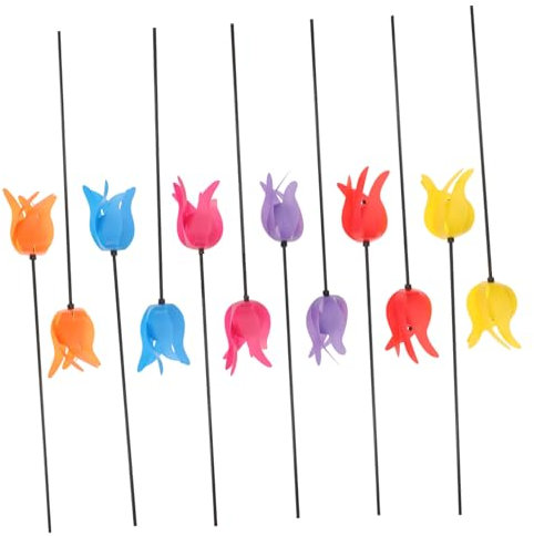 CAXUSD 24stücke Bunte Tulpen-windräder Dekorative Gartenornamente Für Erwachsene Für Feiertage Hochzeiten Und Kreative Dekoration Drinnen Und Draußen