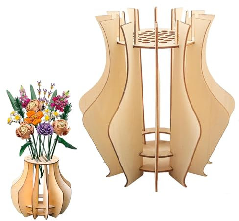 Vase pour fleurs, vase en bois pour bouquet de fleurs, puzzle en bois, vase à fleurs, kit de vases en bois DIY pour la décoration de la maison, décoration de table, cadeau pour les amateurs de fleurs