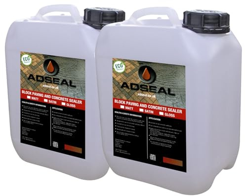 AdSeal Block Paving and Concrete Sealer, Water-Based sealer suitable for Block Paving, Imprinted, Pressed, Stamped, Flags or any Concrete Surface - Matt Finish (Standard, 10 Litre)