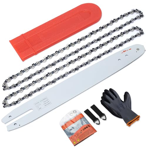 Qiaomiao 2-pack sågkedjor med 30 cm svärd och svärdskydd, 1/4 tum LP 1,1 mm 64 drivlänkar ersättningskedja kompatibel med Stihl 367000064