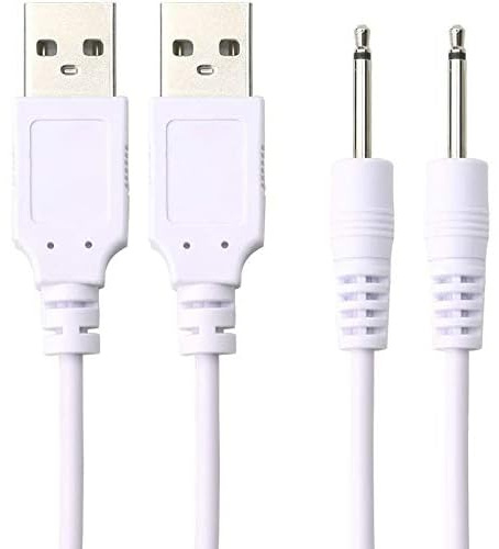 GXBOGR 2 Pack 2.5mm Massager Charger dc Charger for vaibrator Replacement DC Charging Cable Set Compatible with,Compatible with Beauty Instrument USB Charger Cords