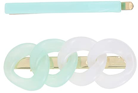 CTIRCHIU 2pcs Creative Green Resin Hair Clips for Women Fine Polishing and Lasting Luster, Elegant Side Hair Styling Clips for Birthday