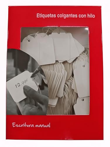 Schachtel mit Anhänger aus Kraftpapierfaden, Weiß, sortiert mit Jutekordel, Preisschilder für Schmuck, Geschenk, Basteln, Weihnachten, Geburtstag (Weiß, 18 x 29 mm - 700ET/CJ)
