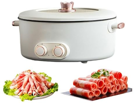 Pentola elettrica for cucinare, pentola elettrica multifunzione antiaderente for soffriggere, pentola elettrica for cucinare spaghetti di riso, pentola for cucinare barbecue