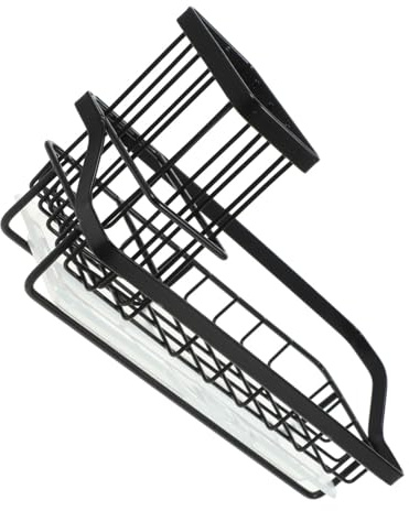 HIAKDOFT Soporte para Esponja y Bayetas de Fregadero de Cocina de Acero Inoxidable con Drenaje Organizador de Encimera Resistente para Almacenamiento de Utensilios de Limpieza Cocina y