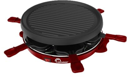 LITTLE BALANCE 8947 Cheese & Fun, Raclette Grill, 2 en 1, hasta 6 personas, sin PFAS, 800 W, Chile