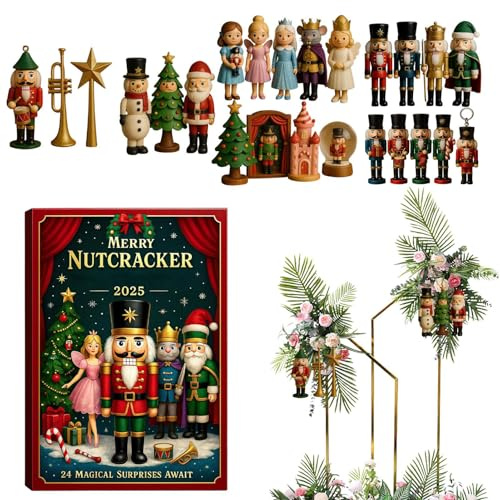 Calendrier De L'Avent Casse-Noisette 2025, Calendrier De Compte À Rebours De Noël De 24 Jours Avec 24 Pendentifs Casse-noisette En Acrylique, Décoration D'ambiance De Noël Pour Maison