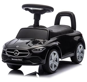NINODOVAE Kids Ride on Car, Mercedes-Benz Licensed car toy with horn, storage, Foot To Floor Slider Toddler age for 12-36 months (Black)