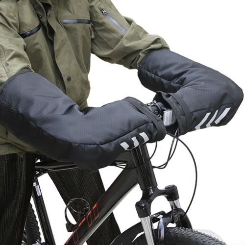 Vantar för cykelstyre, 1 par för vinterridning med reflekterande dynor lämpliga för berg, elektriska och pendlarcyklar