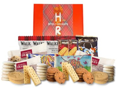 Luxury Shortbread Biscuit Gift Hamper by HR Bites & Delights | 16 Piece All Butter Shortbread Gift Set, Letterbox Food Gift, Premium Biscuit Hamper for Men and Women
