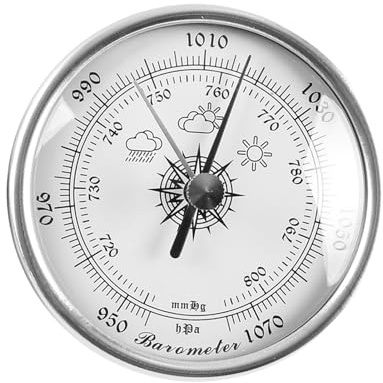Barómetro de alta precisión, indicador meteorológico de alta precisión, 70 mm | Manómetro de clásica, para casa, coche, estación, camping, marina, patio, habitación, nieve,