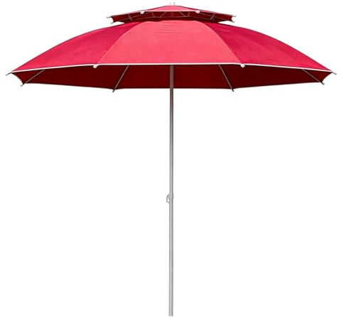 Parasol de Jardin Extérieur, Grand Parasol de Plage Anti-UV et Vent, Parasol Balcon Appartement, pour Espaces de Patio Extérieurs, Jardin, Balcon et Patio, Protection Solaire Red,3m
