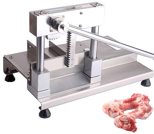 Sega a nastro manuale per macellazione con banco da lavoro in acciaio inox, fresa per costolette