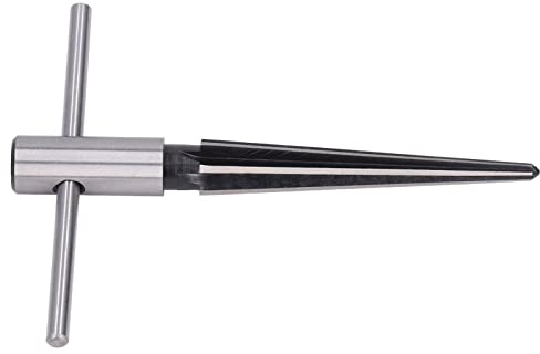 Naroote Konische Reibahle, Hohe Härte, T-förmiger Griff für Holzbearbeitungsfasen und Metalllöcher, Schnellarbeitsstahl, Leicht, 1 Stk (Kegelreibahle mit rundem Schaft, 5–16 mm)