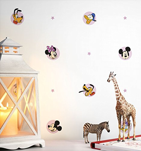 NEWROOM Papel pintado infantil blanco papeltapete purpura Kinder Mickey-Mouse hermoso diseño moderno 3d mirada , incluyendo papel tapiz guía