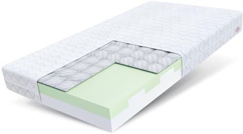 FDM Matratze 90x200 cm Härtegrad H3 Höhe 16 cm Kindermatratze Schaumstoffmatratze HR-Schaum Polyurethan-Schaum Buchweizen 7 Komfortzonen mit Hypoallergenem Waschbarem Premium-Bezug Oeko-Tex Paulo