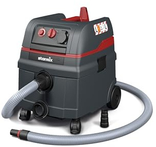 starmix ISC L-1625 – Industriesauger Staubklasse L mit Gerätesteckdose & automatischer Filterreinigung – Nass-/Trockensauger für Baustelle & Werkstatt, 1600 W, 25 l Behälter inkl. 5 m Schlauch