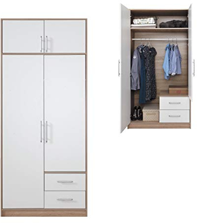 Furniture24_eu Drehtürenschrank Schrank Kleiderschrank SMART SR-3 / SRN-3 (Schrank mit Aufsatz)