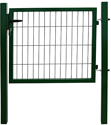 V2Aox Gartentor Gartentür Zauntür Zauntor Gartenpforte Quadratrohr Anthrazit Grün mit Schloss, Farbe/Türhöhe:Grün / 80 cm