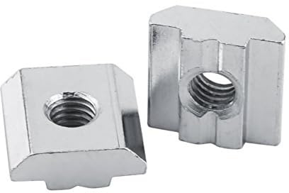 50pcs Aluminum Profile T Nuts Sliding T Slot Nut Square Nuts with Clear Box for Aluminum Profile Accessories (European Standard Type 30-M6)