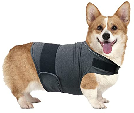 QIYADIN Abrigo para aliviar la ansiedad del perro, camisas ajustables para perros, chaleco de ansiedad para fuegos artificiales, tormentas eléctricas, viajes, separación, chaleco calmante para perros