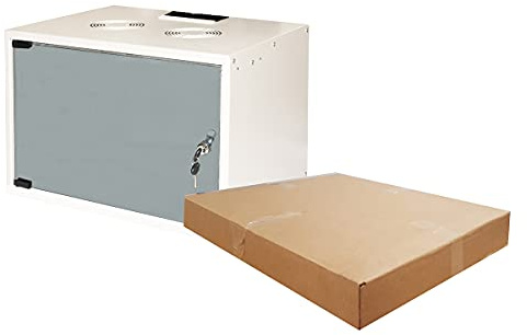 LINK armadio rack 19 LK1907U40E disassemblato 6 unità da muro dimensioni 54x30x37 cm colore grigio porta a vetro temperato con chiusura a chiave capacità di carico 40 kg 1 unità