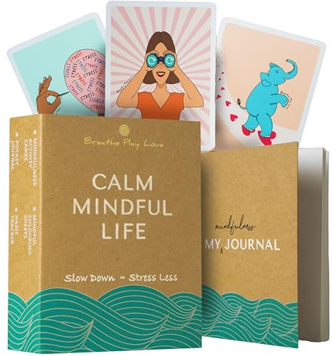 Breathe Play Love Mindfulness Wellbeing Gift Box—33 Mindfulness Cards For A Month Of Joyful Self Care—Mindfulness Gifts For Women, Men & Teens