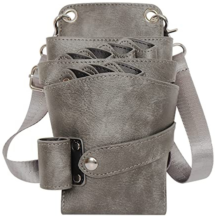 Friseurtasche Werkzeugtasche leder Friseur Taschen Friseur tasche Kamm tasche Friseur Schultergürtel Tasche Friseur Scheren Haarspangen Kämme Sprühflasche usw kann platziert werden Elegantes Grau