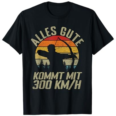 Bogenschießen Zubehör & Bogenschützen Sportbogen T-Shirt für Erwachsene Bogenschützen, Schwarz, Small, Unisex, Kurzarm, Klassische Passform, Polyester 100%