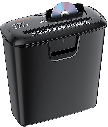Bonsaii Aktenvernichter, 8-Blatt Streifenschnitt Papierschredder für Home Office, CD/Kreditkarten Schredder mit Überhitzungsschutz, Reißwolf, 13 Liter Papierkorb (S120-C)