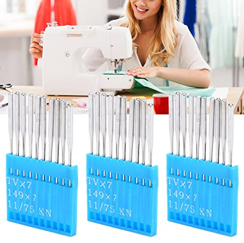 Fyearfly Agujas Para Máquina De Coser 75/11,100 Piezas De Acero Fácil De Penetrar Juego De Agujas Para MáQuina De Bordar Diy,Accesorios Para Máquinas De Coser Para Vaqueros De Cuero Jersey