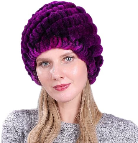 ISAKEN Damen Fellmütze Pelzmütze Faux Fuchs Warm Weich Pelz Mütze Herbst Winter Plüschmütze Eleganter Kunstfell Strickmütze Beanie Mütze Wintermütze Für Frauen Für Zuhause Reisen Skiwandern