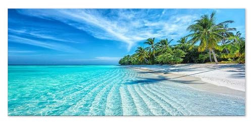 Lupia - Stampa su Tela Canvas World Tropical Paradise, 52x122 cm, Quadro Moderno Paesaggio Isola Tropicale, Telaio in Legno Ecologico, Vivaci Colori Artigianali, Made in Italy, Legno