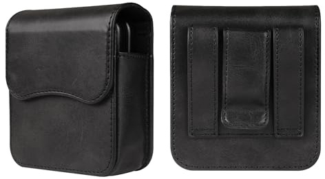 Handy Gürteltasche mit Kartenfach Leder Kompatibel mit Samsung Galaxy Z Flip 7/6/5/4/3/2/1, Leder Handy Herrentasche Handyhülle Brieftasche Handytasche Kompatibel mit Huawei P50 Pocket/Moto Razr 5G