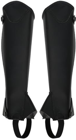 Pferdesport Reiten Unisex Kinder Half Chaps PU Leder Reiten Halbe Chaps für Kinder Halbe Chaps mit Reißverschluss Reitsport Schutzausrüstung Halbe Chaps Reiten Reitsport Kinder Reiten Half Chap
