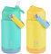 BOGI Kids Metal Water Bottle with Straw, 350ml Kid Stainless Steel Water Bottle for School Leak Proof Insulated Water Bottle for Boys Girls Toddlers Children | 2Pack-Mint+Yellow