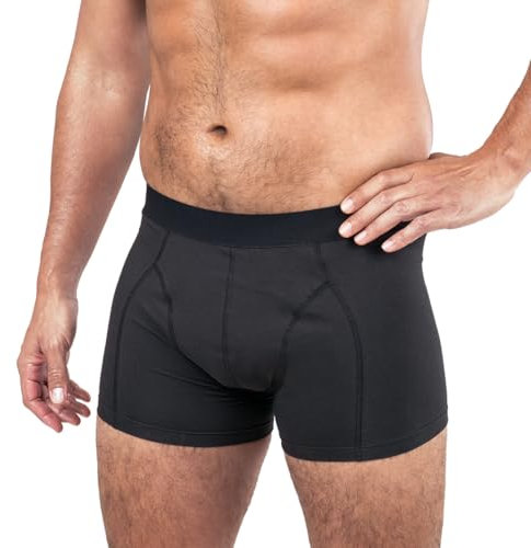 MoliCare MEN – Diskrete, saugfähige, waschbare Inkontinenzhose, schützende Boxershorts für leichten Harnverlust, Gr. L, waschbar bei 60°C, ohne Biozide, Öko-tex, trocknergeeignet, Schwarz