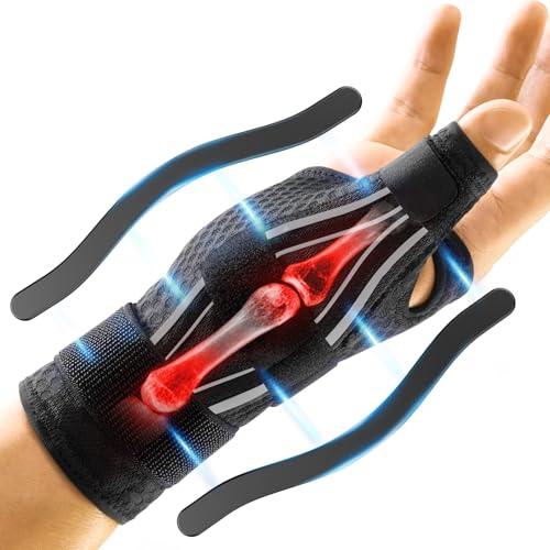FREETOO Ergonomical Thumb Support Right and Left Hand.Thumb Spica Splint | Wrist Thumb Brace,Arthritis,de Quervain syndrome,Sprain,Tendinitis,Trigger Finger;Sleeping,Work,Typing;Breathable,Adjustable