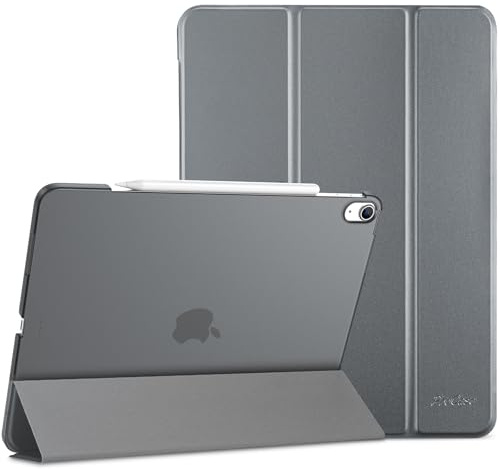 ProCase Hülle für iPad Air 13 Zoll M4/M3/M2 (2026/2025/2024), Dreifache Schutzhülle Case für 13 iPad Air M4 2026/ M3 2025/ M2 2024, Dünn Leicht Smart Cover mit Translucent Frosted Rückhülle -Grau | Magnetische Sleep/Wake, zwei Aufstellwinkel, passend für Pencil Pro & USB-C