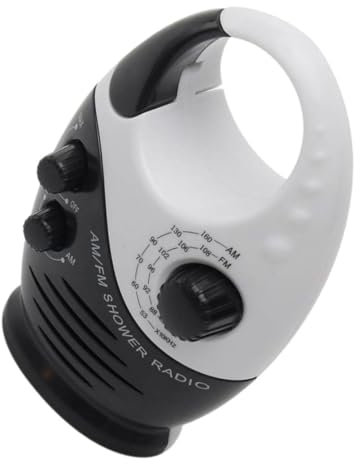 SWOOMEY Radio De Douche Étanche Am FM Portable avec Batterie Longue Durée Audio Puissant Et Clair pour Salle De Bain Compact Et Suspendu Haut-Parleur Résistant à Eau
