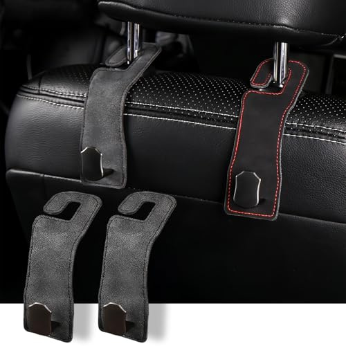Taschenhalter Auto Haken 2 Stück Autositz haken Rückenhaken Universal Rücksitz Kopfstütze Auto Haken Halter für Einkaufstaschen, Handtaschen, Auto Zubehör Innenraum Inhaber Haken Dunkelgrau