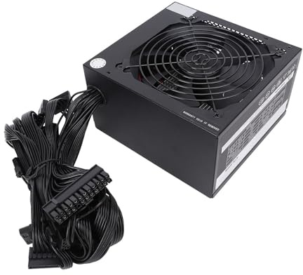 Fuente de Alimentación ATX 500W, Fuente de Alimentación Modular con Ventilador de Ajuste de Velocidad Automática, Soporte de Alimentación de PC de 12 V. Lineback Dual Core