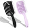 Lot de 2 brosses à crêper sans tirer - Avec spirale unique - Professionnel - Utile - Sans tirer - Cheveux longs - Pour femmes, hommes, enfants - Pour boucler les cheveux longs